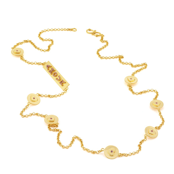 Amour Gold Story Chain Charm Necklace