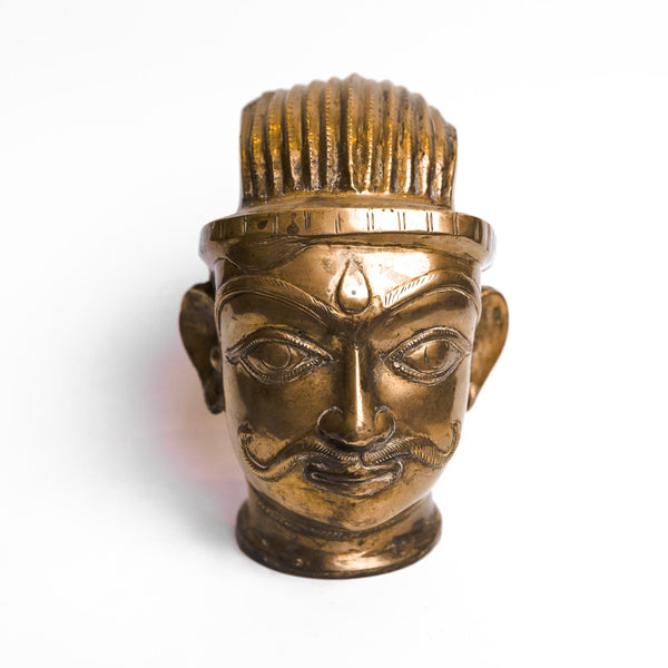 ANTIQUE BRONZE SHIVA HEAD 2OBJECTSStella Flame Gallery