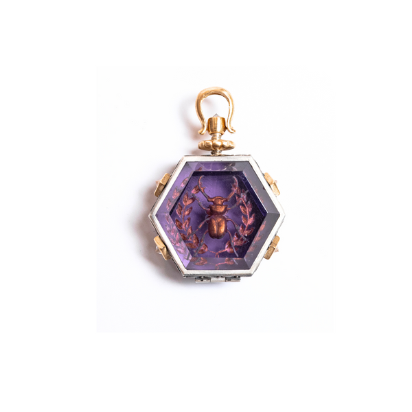 GRAND TOUR Amethyst Scarab Locket