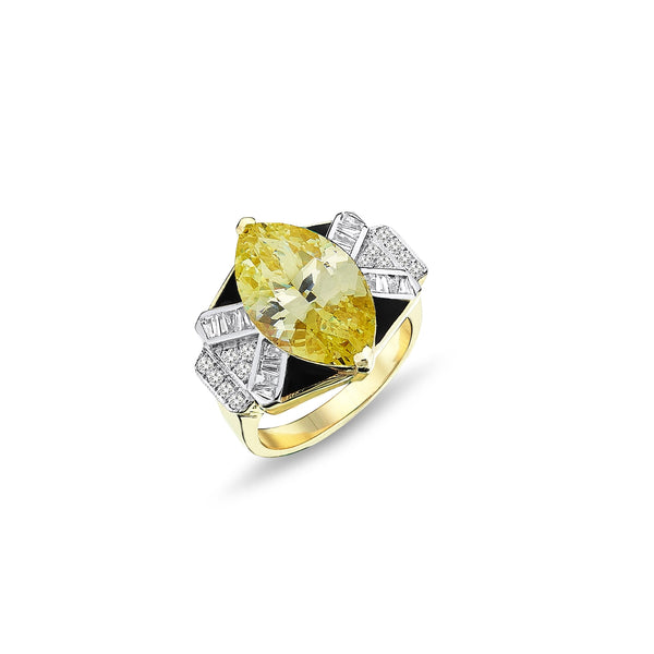 Melis Goral Yellow Topaz And Diamond RingStella Flame Gallery