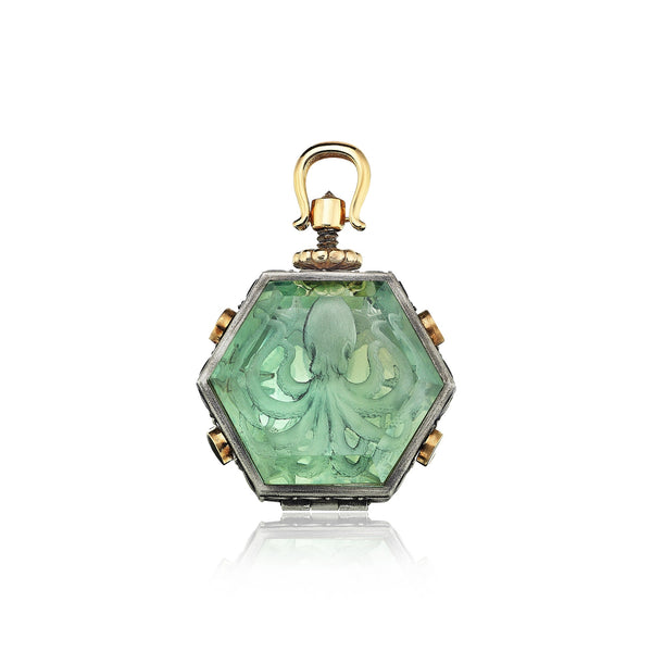Grand Tour Octopus And Starfish Prasiolite Locket