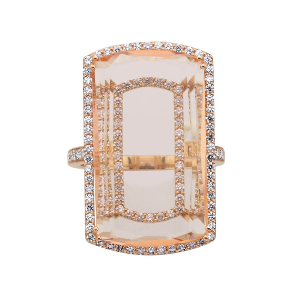 Sarven G Rectangle Morganite Ring