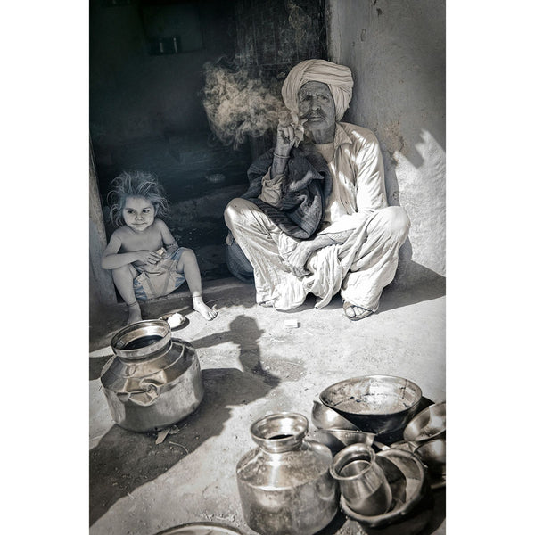 TERRI GOLD "Gujarati Grandfather Smoking His Pipe, India"