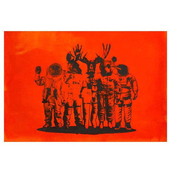 NIK BAEYENS “WE COME IN PEACE - ORANGE”ArtStella Flame Gallery