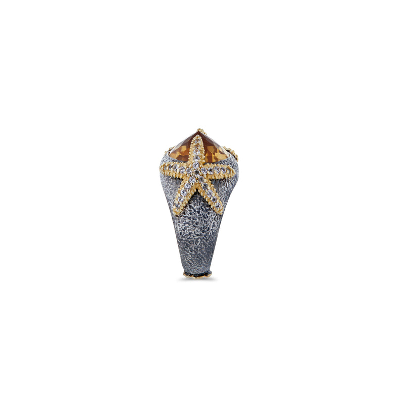 BEAUTY AND THE BEAST CITRINE STARFISH STATEMENT RINGJewelryStella Flame Gallery