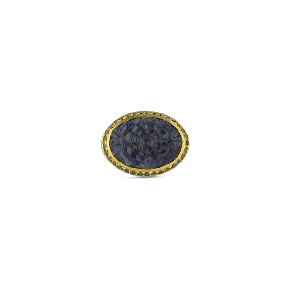 FLORIANA CARVED SAPPHIRE SIGNET RINGRingsStella Flame Gallery