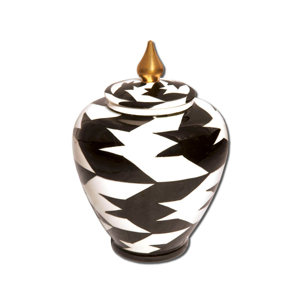 SALEEN ART-"BEYZA" SMALL VASE IN BLACK AND WHITEObjectsStella Flame Gallery